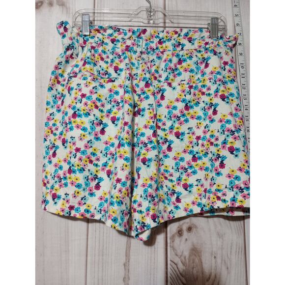 A.N.A Shorts‎ Womens Large Linen High Rise Elastic Waist Floral Pockets Summer - Picture 4 of 8